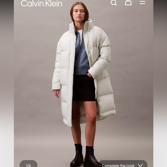 Calvin Klein Long Down Puffer Jacket sz XL - Picture 7 of 12